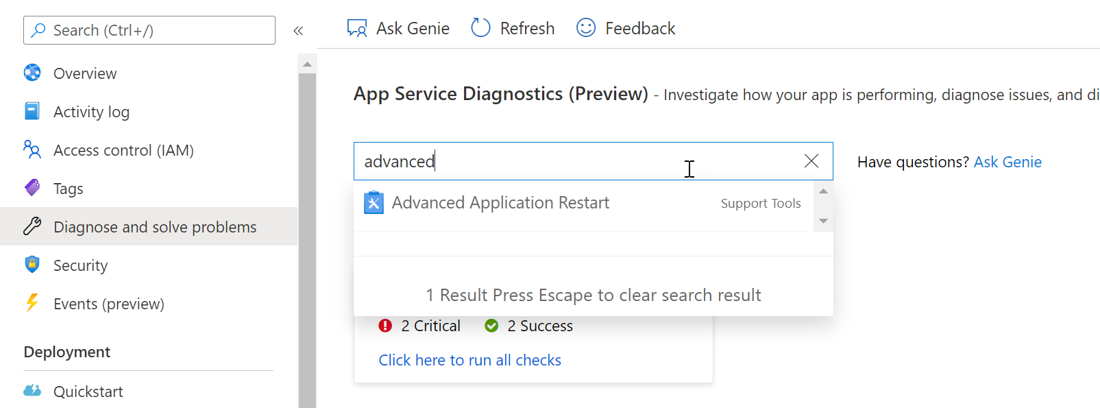 Restarting a Specific Azure Web App Instance