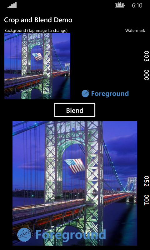 Crop, Blend (Watermark) Photos on Windows Phone 8.1 with the Lumia Imaging SDK