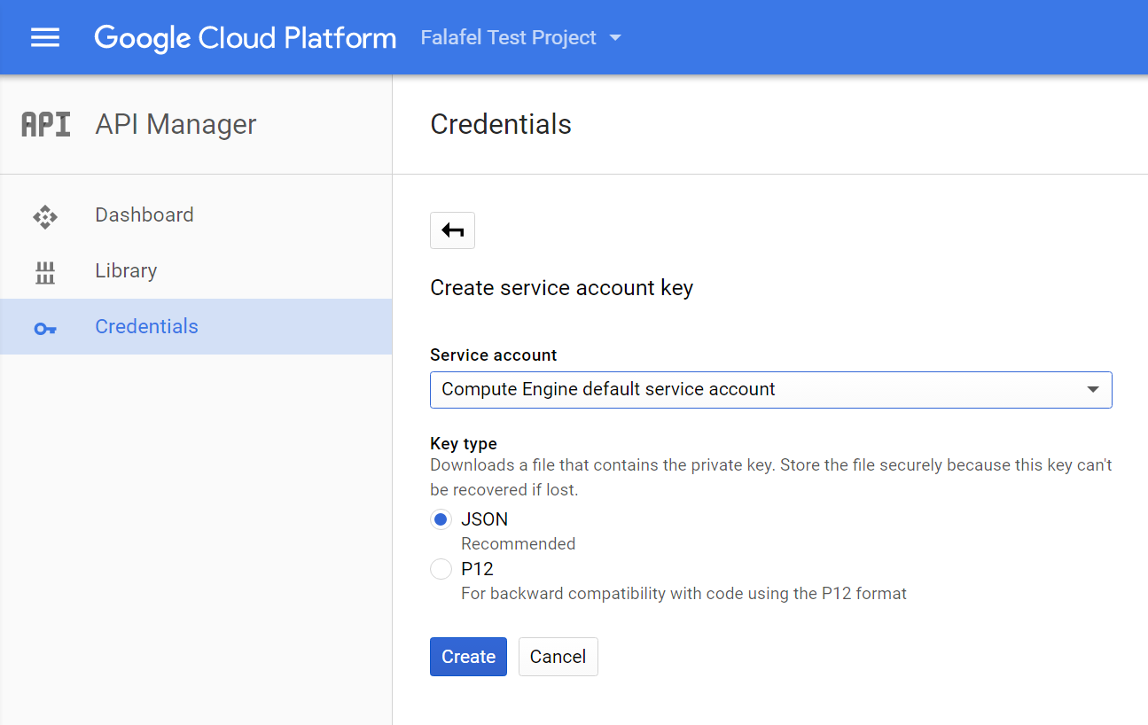 Google-Cloud-Platform-Create-Service-Account-Key-Credential