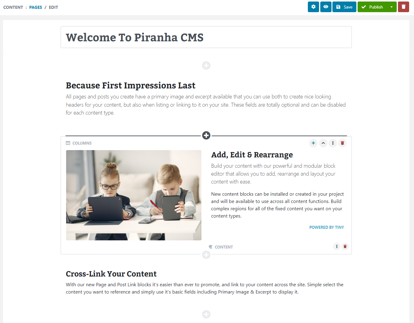 piranha-cms-page-editor